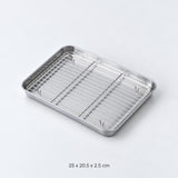 Medium tray with matching rack, approximately 25 x 20.5 x 2.5 cm.