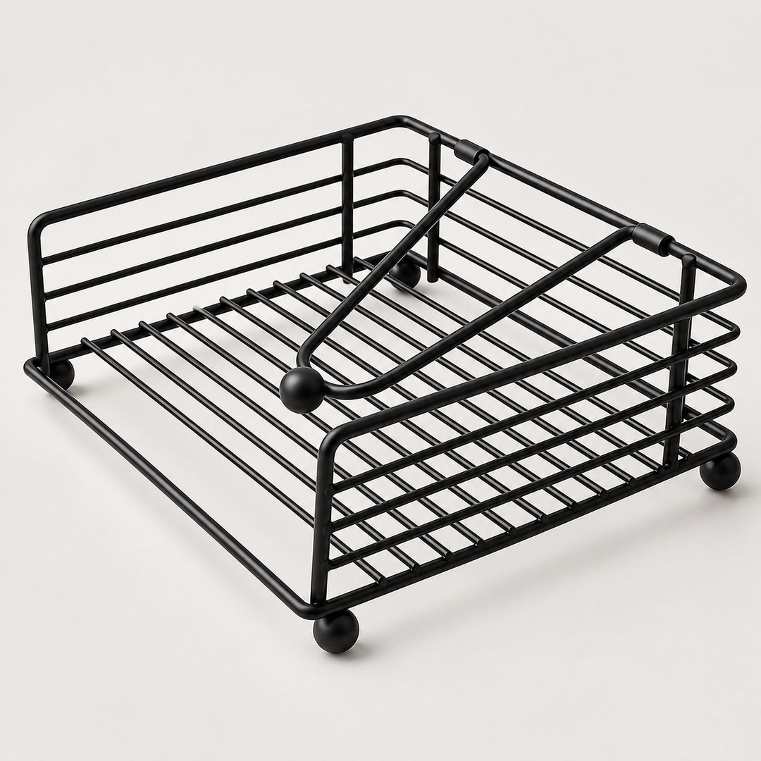 Black Wire Tray decorative metal napkin holder variant studio image