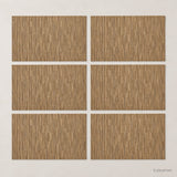 Brown woven vinyl placemats, 6-piece set, 30 by 45 cm each.
