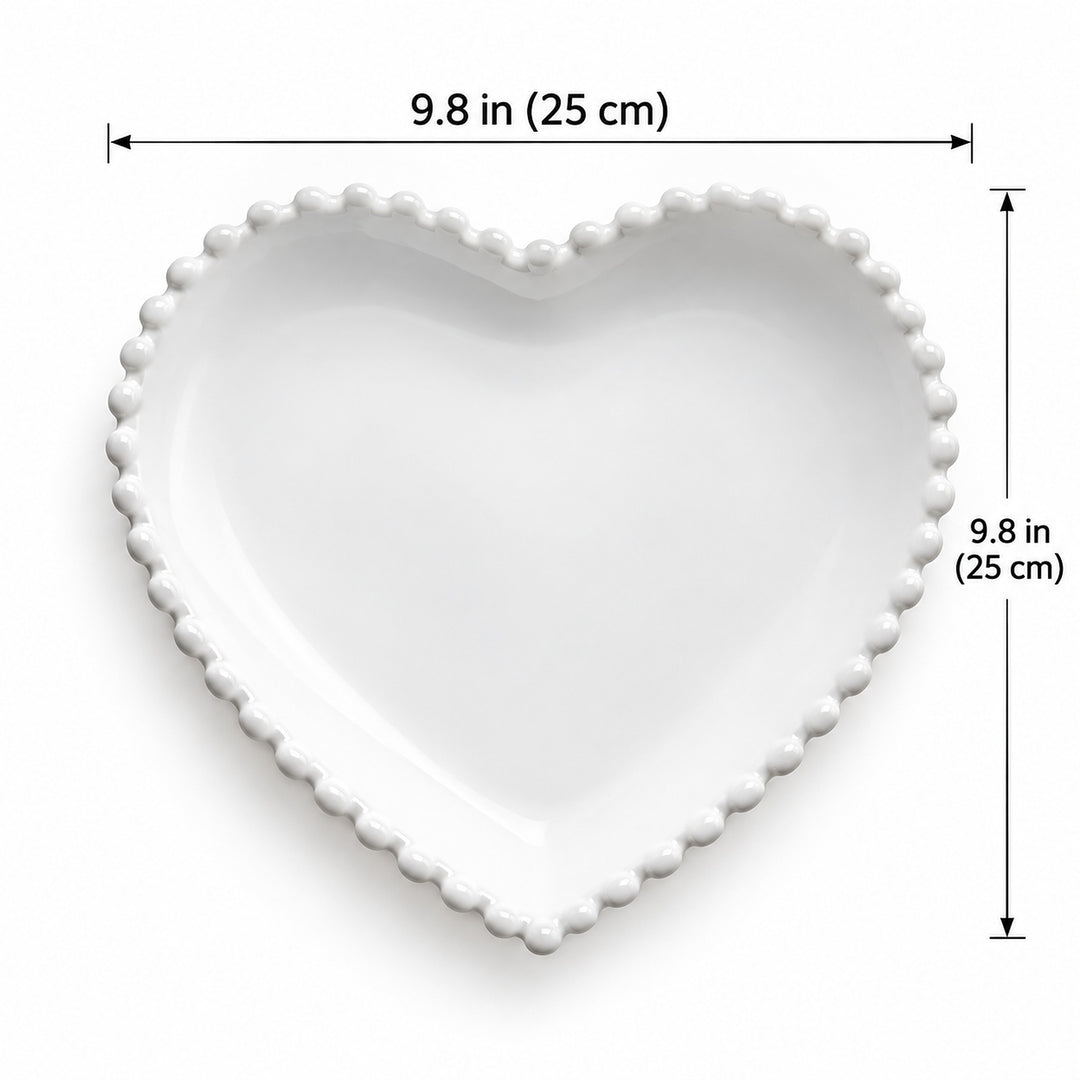 Heart ceramic plate, 25 x 25 cm; one piece.