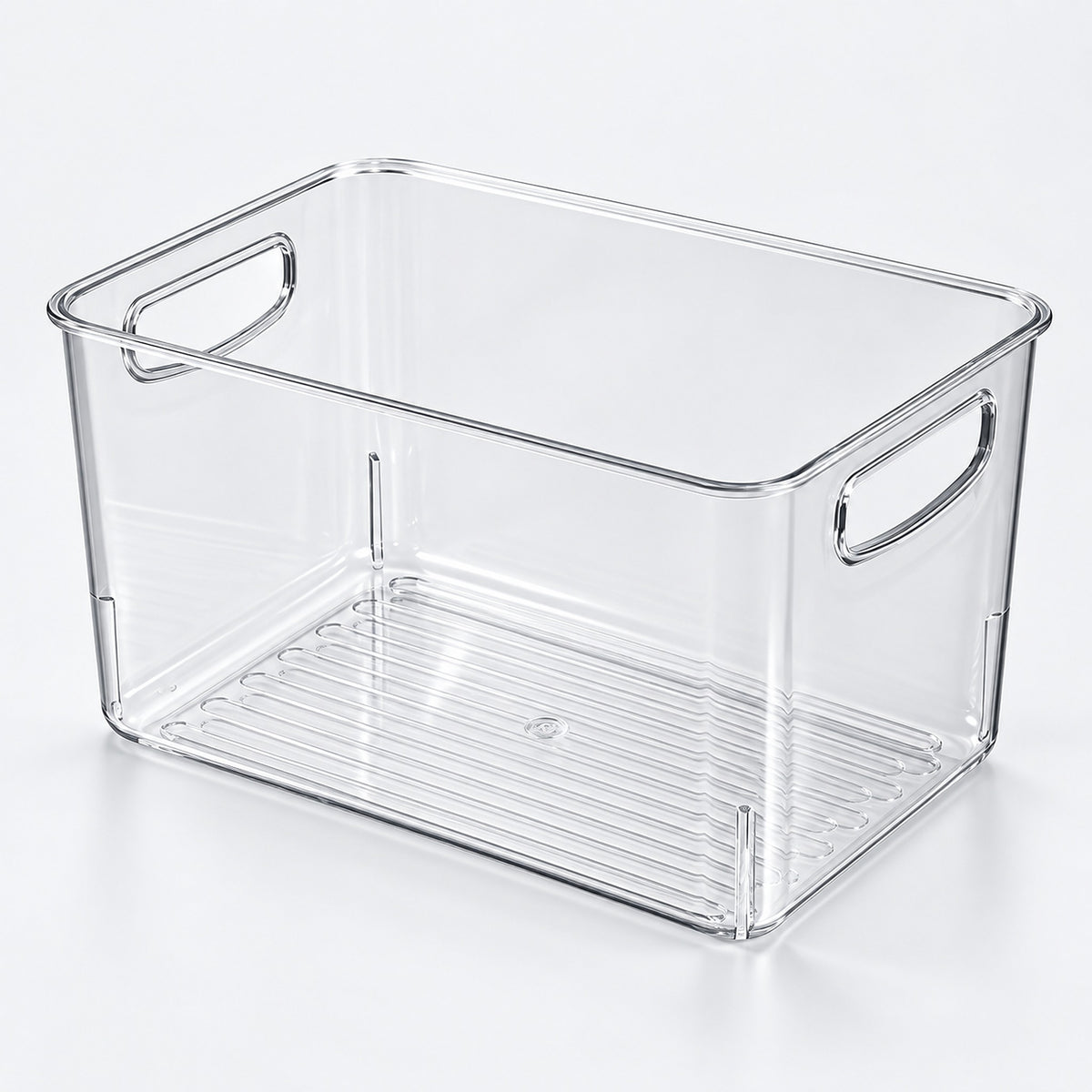 Refrigerator Organizer Bins, Clear Pantry Bins in PET Plastic, Fruit Containers for Fridge - Medium Clear Deep Bin variant studio