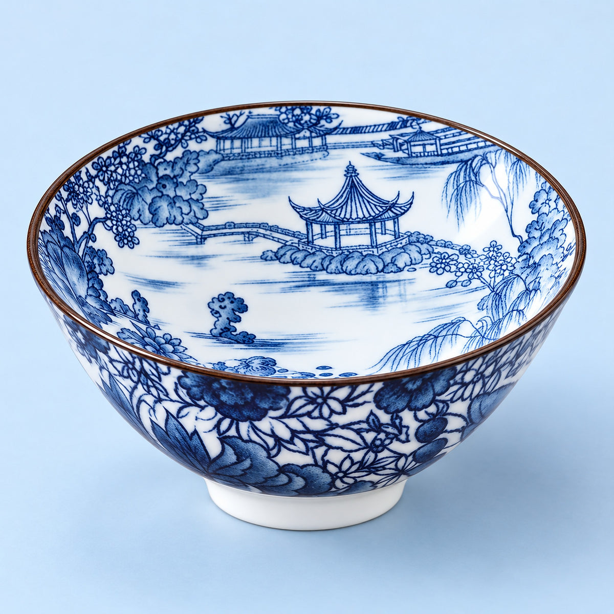 One Lake Pavilion blue-and-white porcelain tea cup, 70 ml.