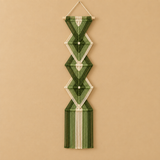 Avocado chevron 20x90 on ochre, wide banner in 5 lengths, 10 styles