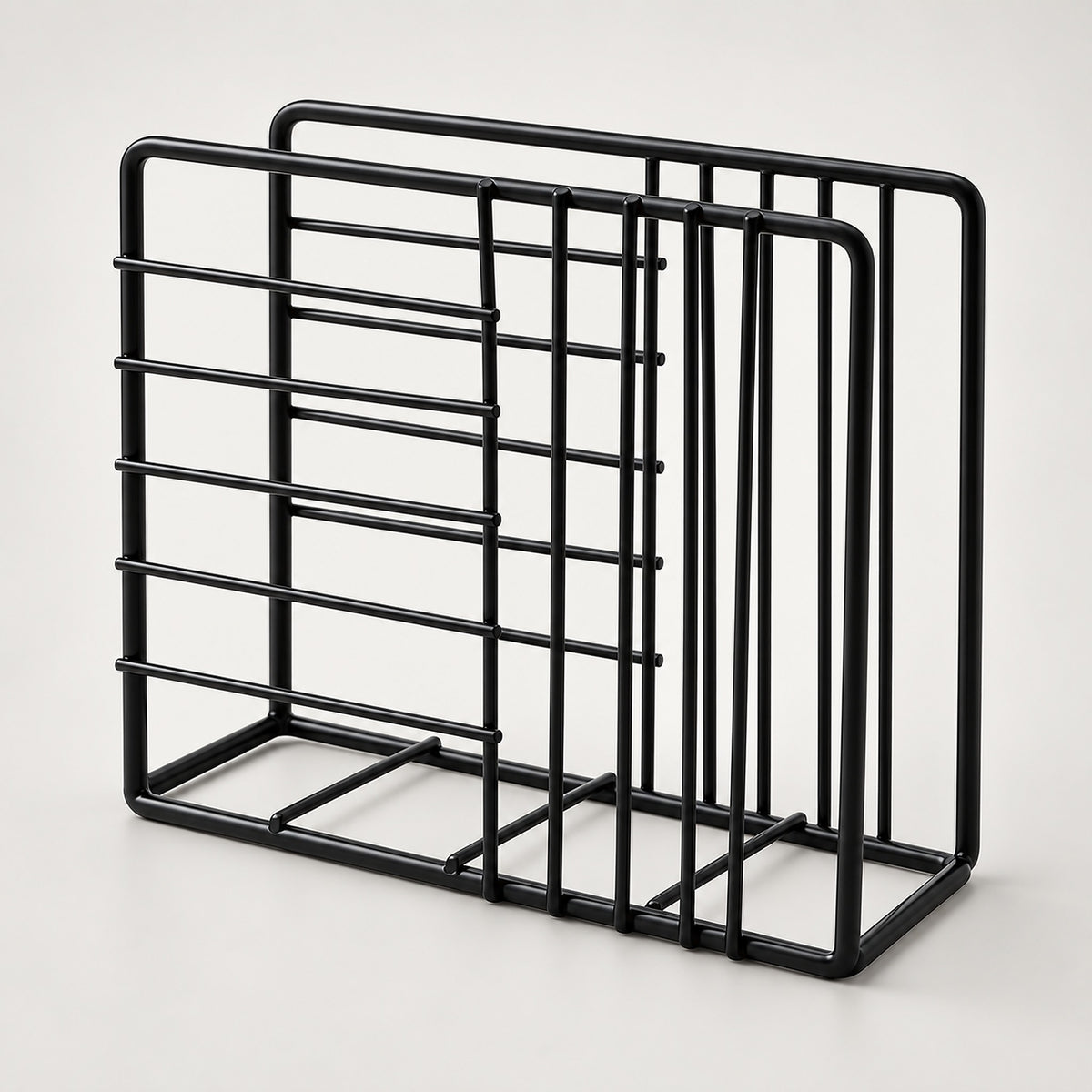 Black Rectangular Grid decorative metal napkin holder variant studio image