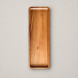 One large, 29 x 10.5 cm rectangular wood tray on a pale studio background.