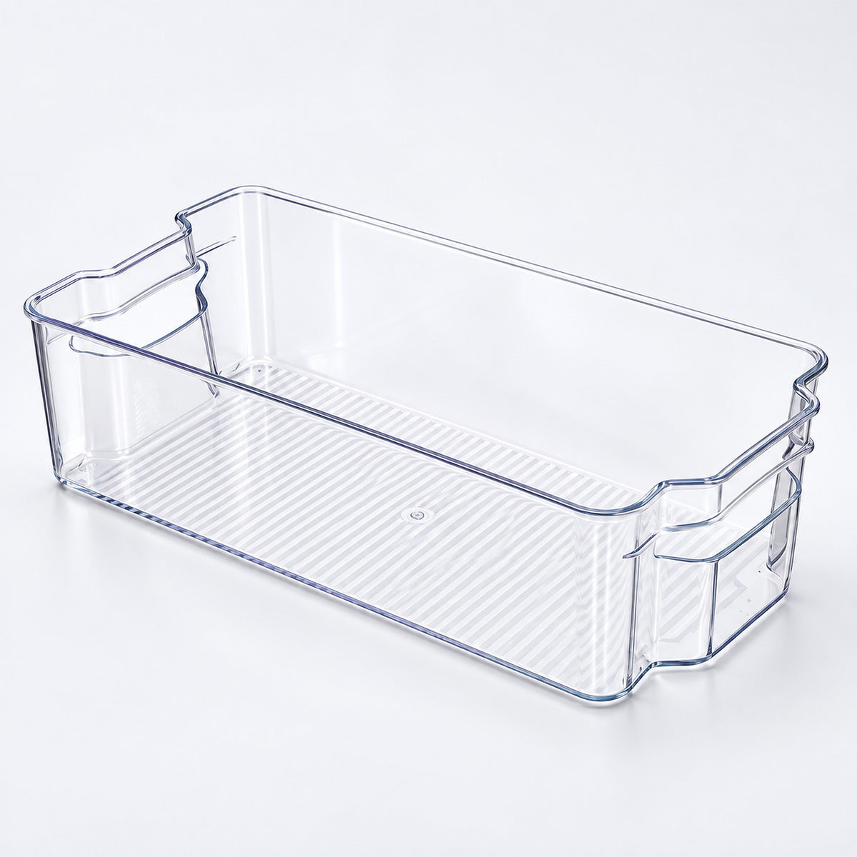 Refrigerator Organizer Bins, Clear Pantry Bins in PET Plastic, Fruit Containers for Fridge - Small Clear Open-Grip Bin variant studio
