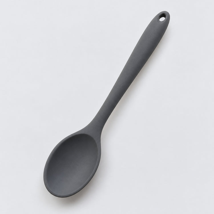 One dark gray medium silicone spoon, 20.8 x 4.2 cm.