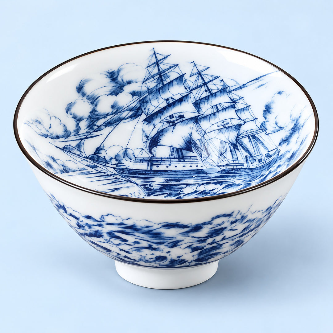 One Sailing Ship blue-and-white porcelain tea cup, 70 ml.