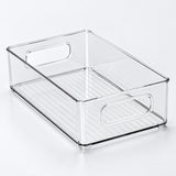 Refrigerator Organizer Bins, Clear Pantry Bins in PET Plastic, Fruit Containers for Fridge - Medium Clear Shallow Bin variant studio