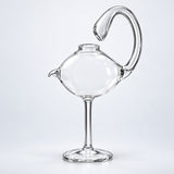 Empty 178 ml sculpted glass with curved integrated tube.