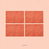 Orange woven vinyl placemats, 4-piece set, 30 by 45 cm each.