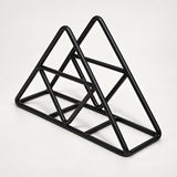 Black Geometric Triangle decorative metal napkin holder variant studio image