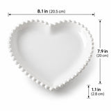 Heart ceramic plate, 20.5 x 20 cm and 2.8 cm high; one piece.
