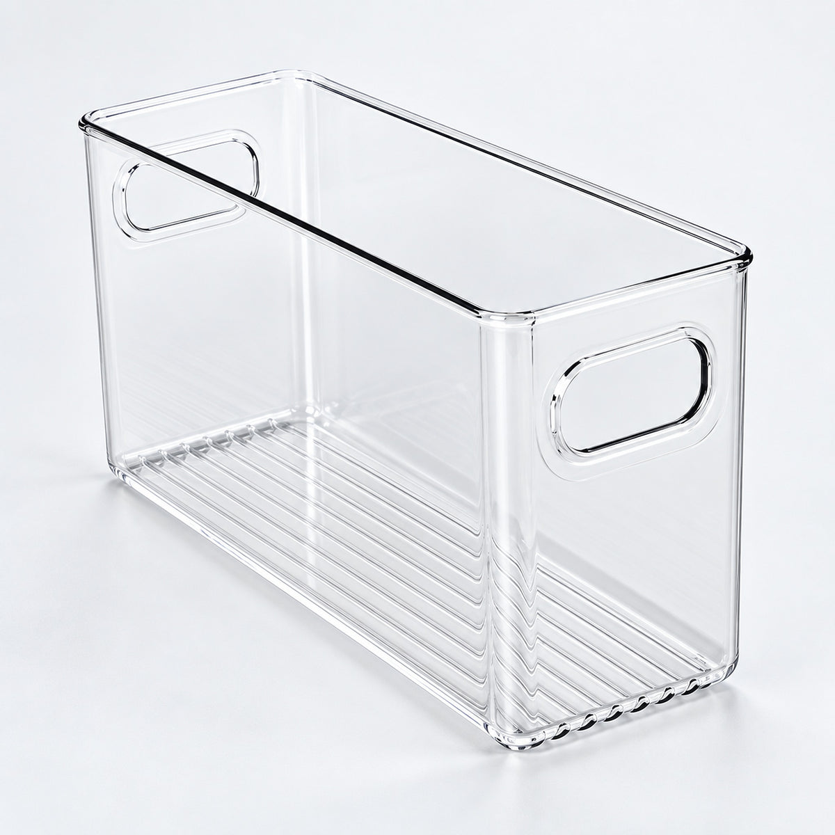 Refrigerator Organizer Bins, Clear Pantry Bins in PET Plastic, Fruit Containers for Fridge - Large Clear Tall Narrow Bin variant studio