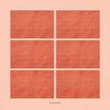 Orange woven vinyl placemats, 6-piece set, 30 by 45 cm each.