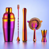 Purple Gold Rainbow Bar Set Of 5 cocktail bar tool variant studio image