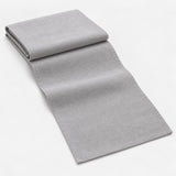 Light Gray cotton table runner with sewn edges, folded studio view; choose length separately.