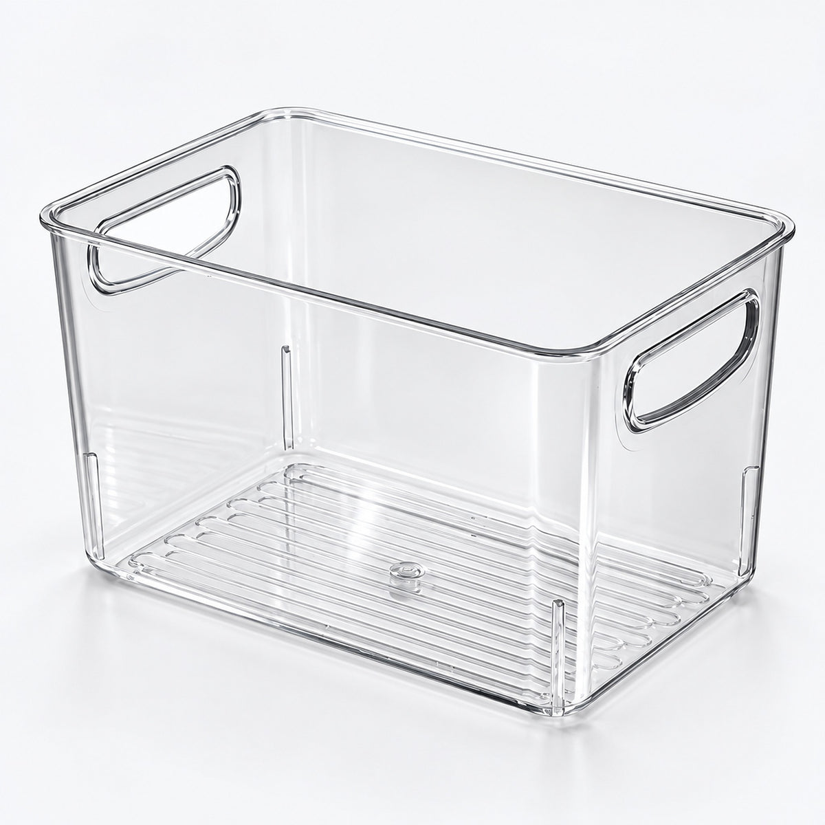 Refrigerator Organizer Bins, Clear Pantry Bins in PET Plastic, Fruit Containers for Fridge - Small Clear Deep Bin variant studio