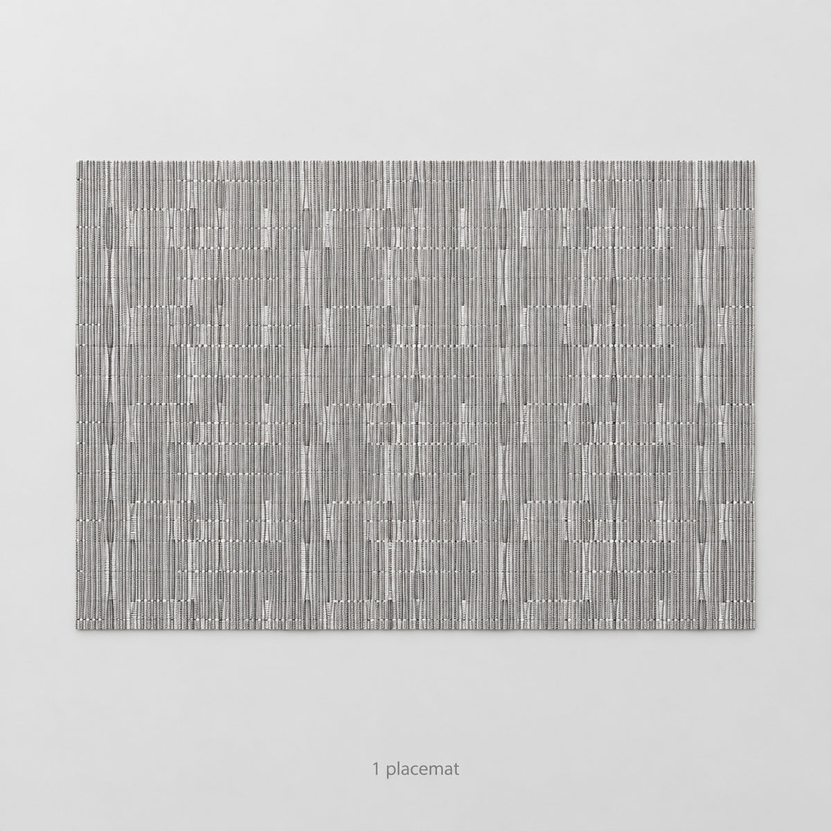 Gray woven vinyl placemat, one piece, 30 by 45 cm each.