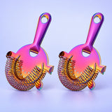 Purple Gold Rainbow Strainers Set Of 2 cocktail bar tool variant studio image