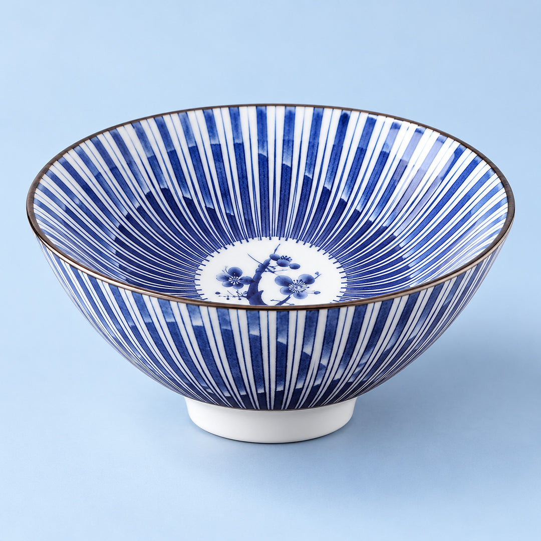 One Blossom Stripes blue-and-white porcelain tea cup, 70 ml.