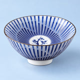 One Blossom Stripes blue-and-white porcelain tea cup, 70 ml.