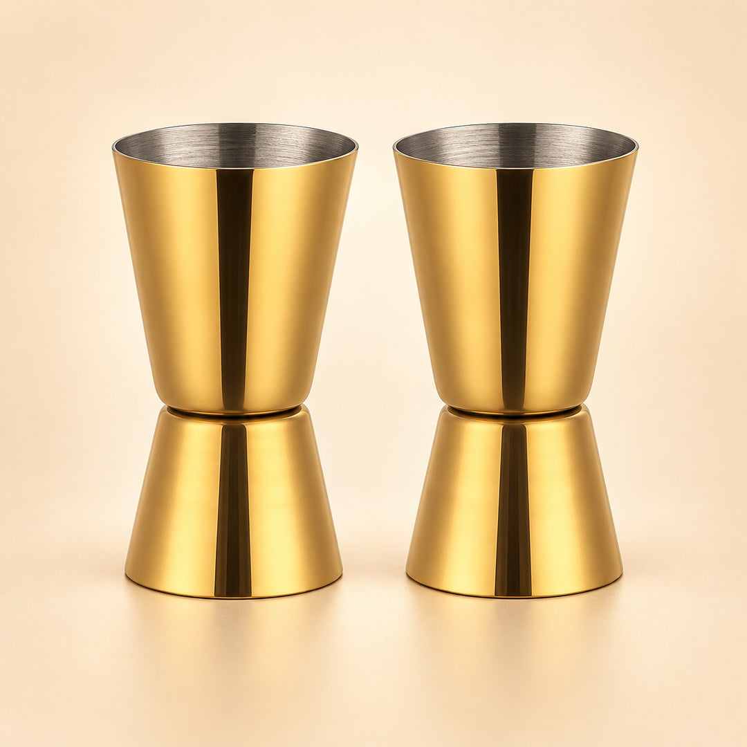 Gold Jiggers Set Of 2 cocktail bar tool variant studio image