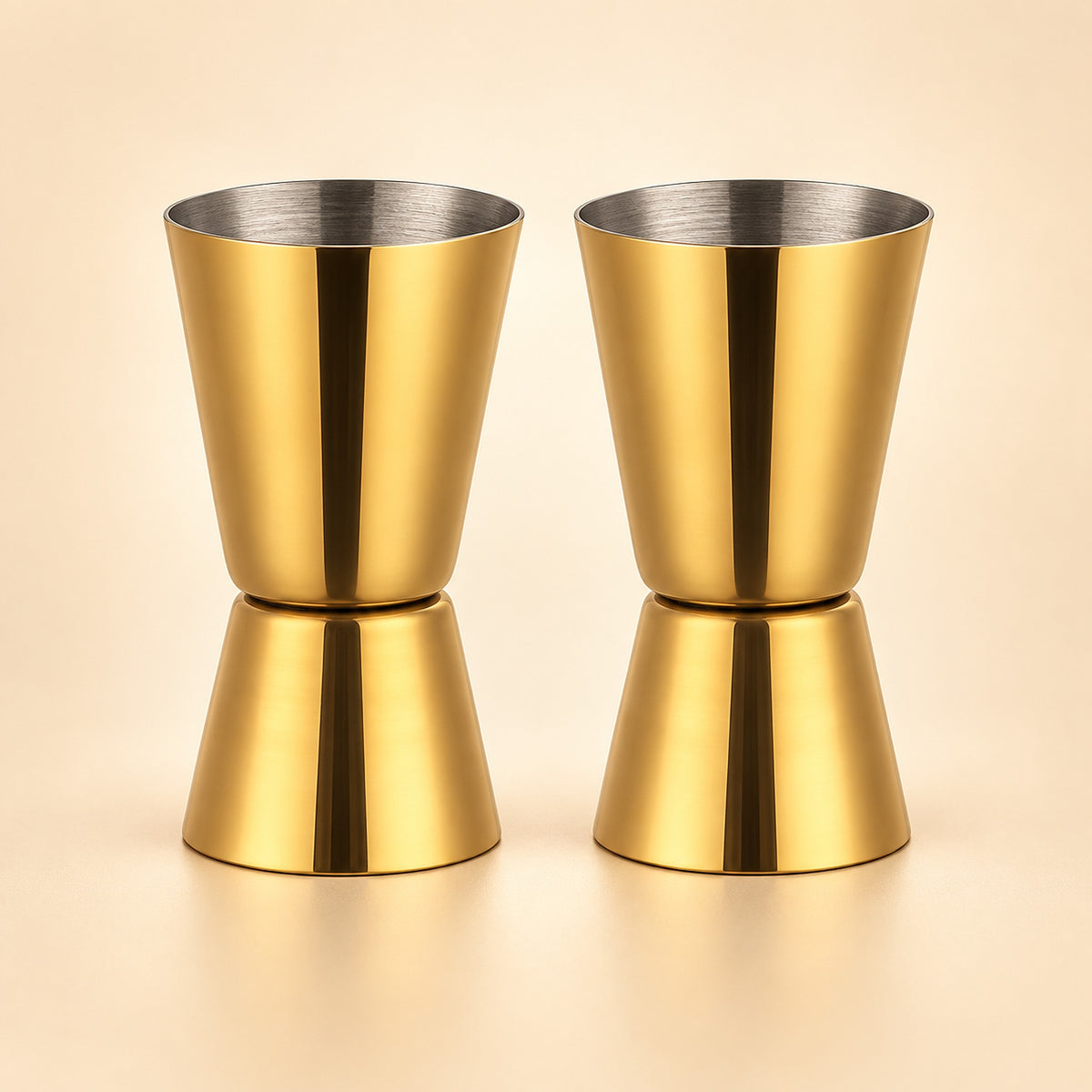 Gold Jiggers Set Of 2 cocktail bar tool variant studio image