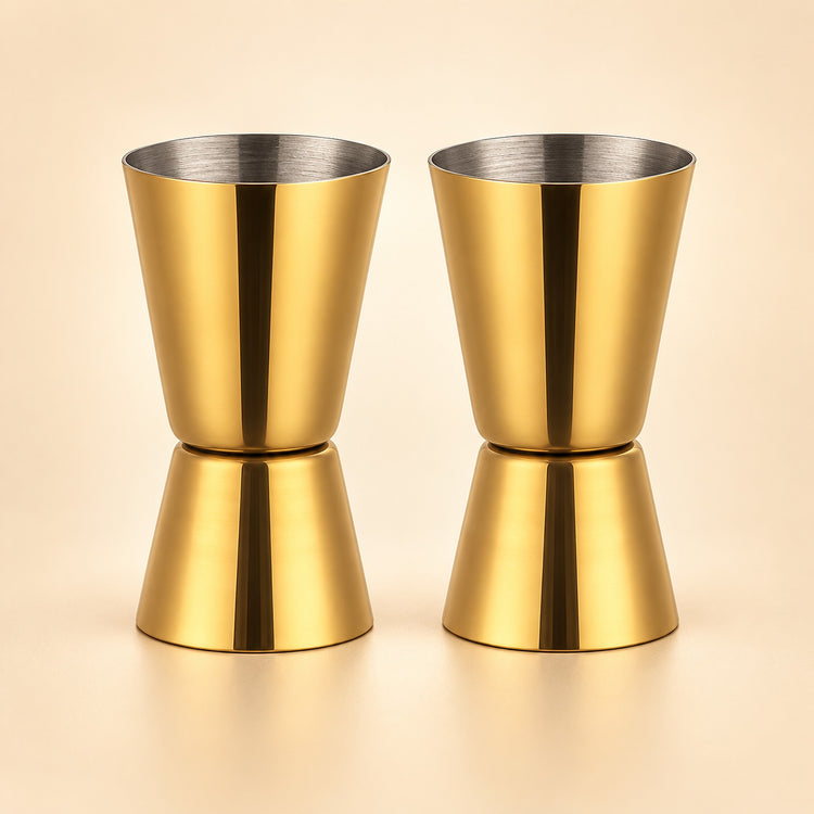 Gold Jiggers Set Of 2 cocktail bar tool variant studio image