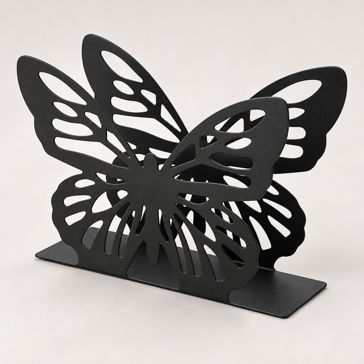 Black Butterfly decorative metal napkin holder variant studio image