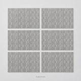 Gray woven vinyl placemats, 6-piece set, 30 by 45 cm each.
