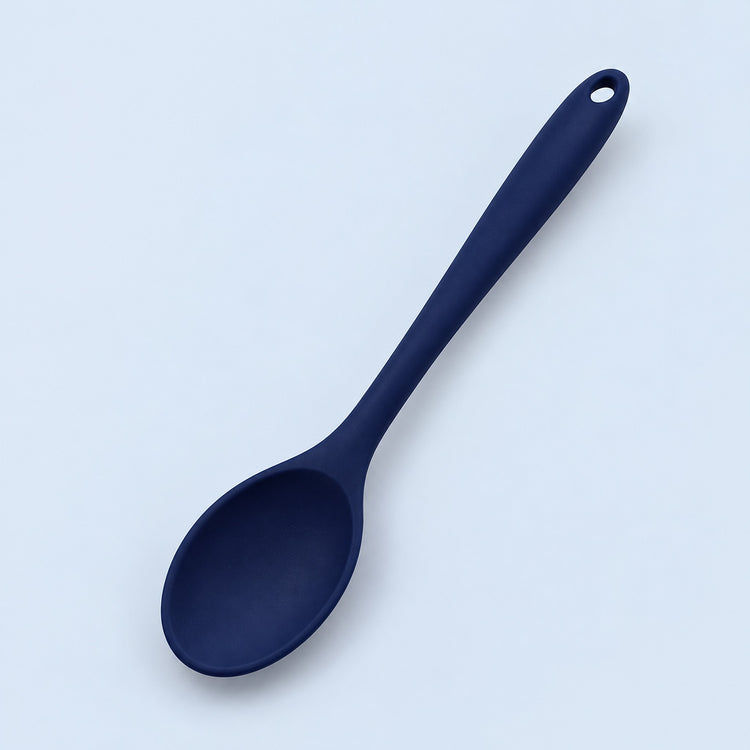 One navy blue medium silicone spoon, 20.8 x 4.2 cm.