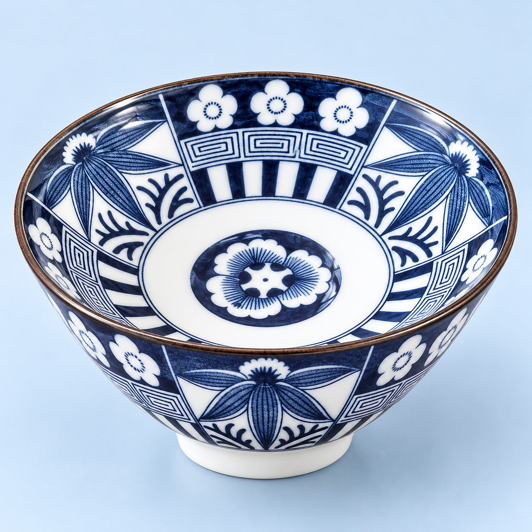 One Bamboo Panels blue-and-white porcelain tea cup, 70 ml.