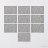 Gray woven vinyl placemats, 10-piece set, 30 by 45 cm each.