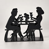 Black Dining Couple decorative metal napkin holder variant studio image