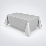 gray disposable plastic table cover style.