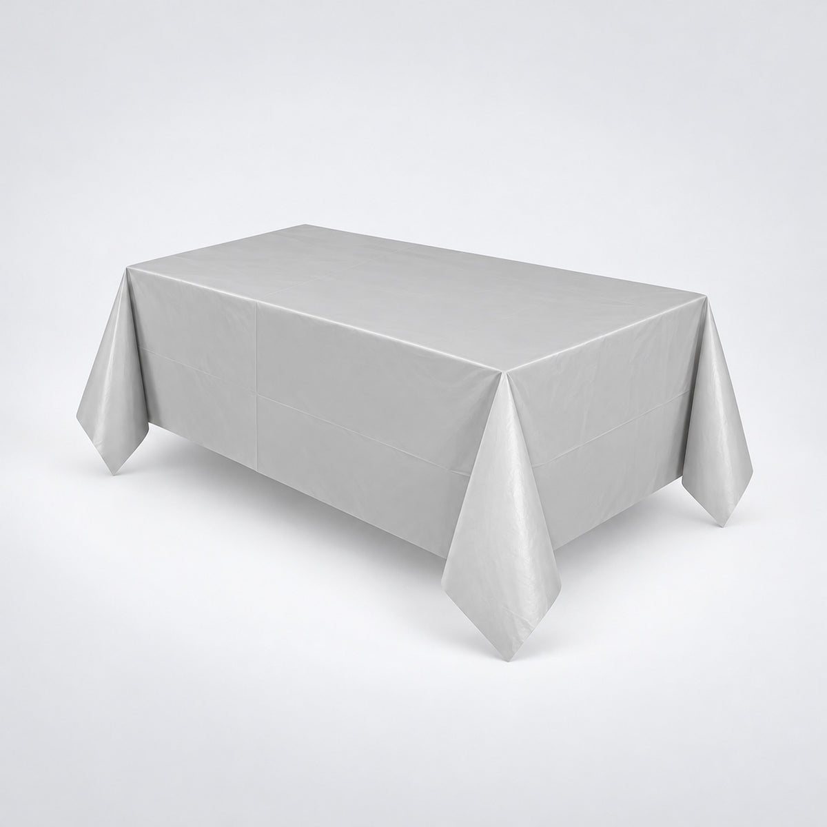 gray disposable plastic table cover style.