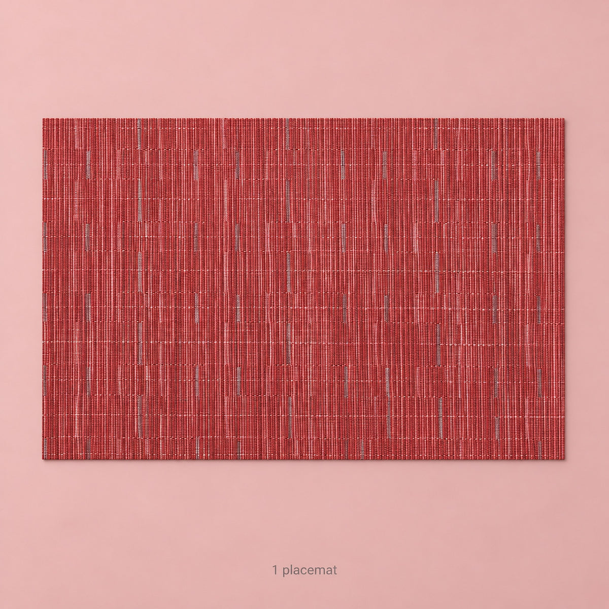 Red woven vinyl placemat, one piece, 30 by 45 cm each.
