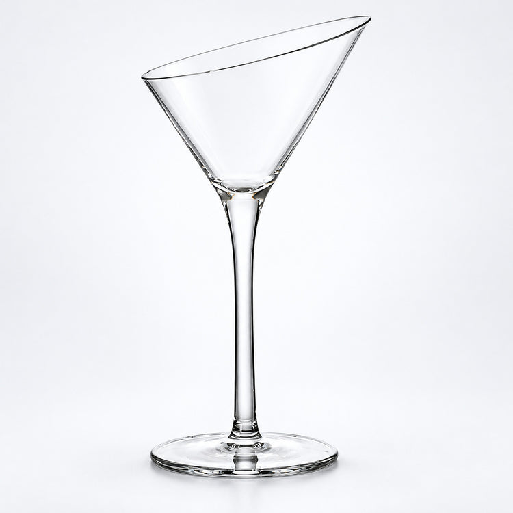 Empty 140 ml slanted-rim cocktail glass.