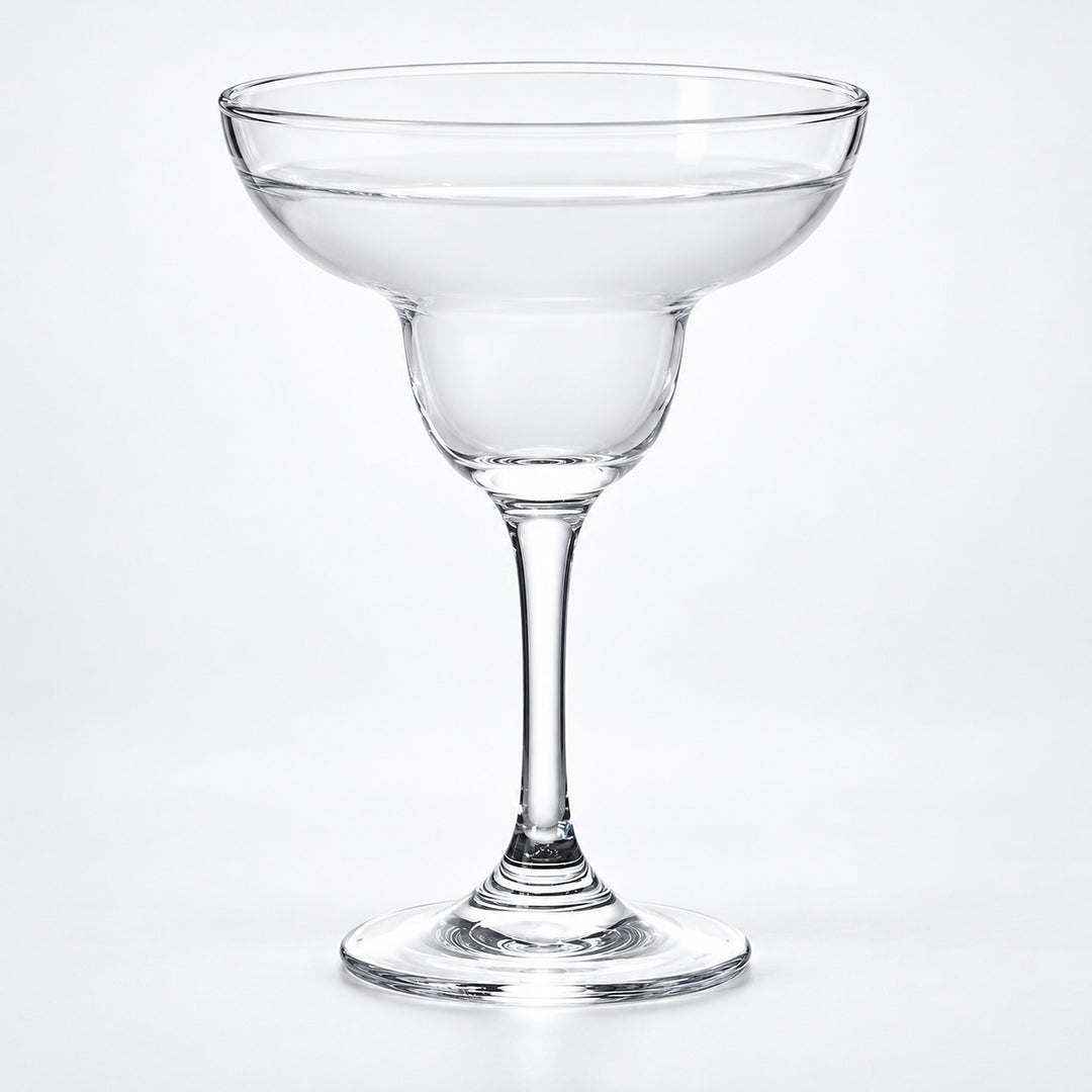 Empty 275 ml margarita glass.