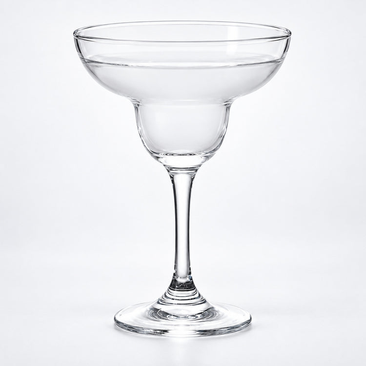 Empty 275 ml margarita glass.