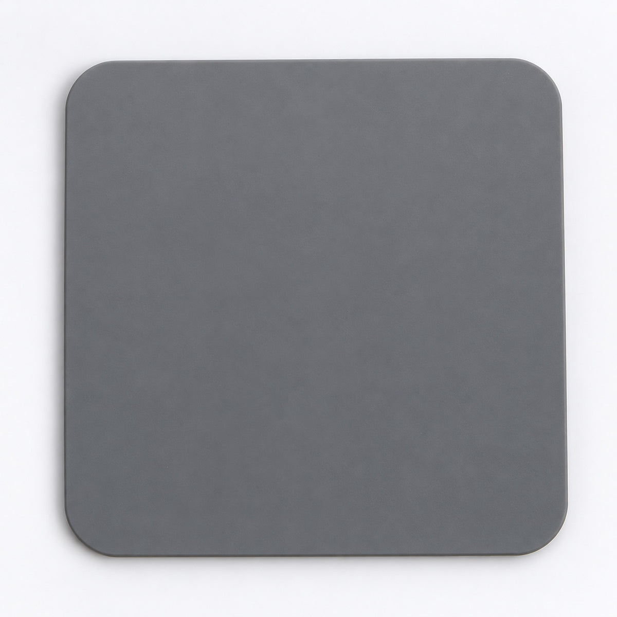 One gray square silicone coaster, 10 x 10 cm.