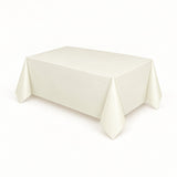 ivory disposable plastic table cover style.