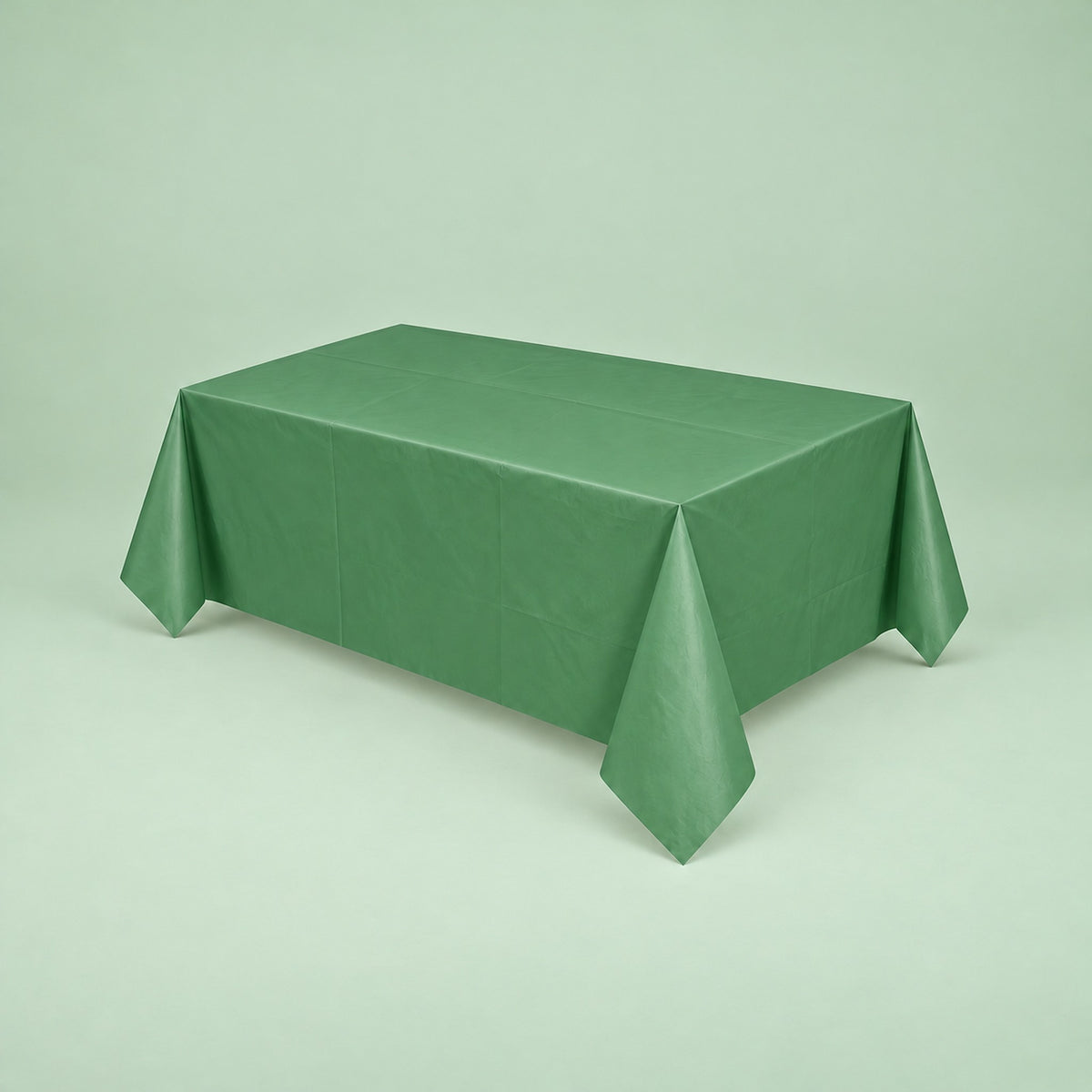 forest green disposable plastic table cover style.