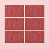 Red woven vinyl placemats, 6-piece set, 30 by 45 cm each.