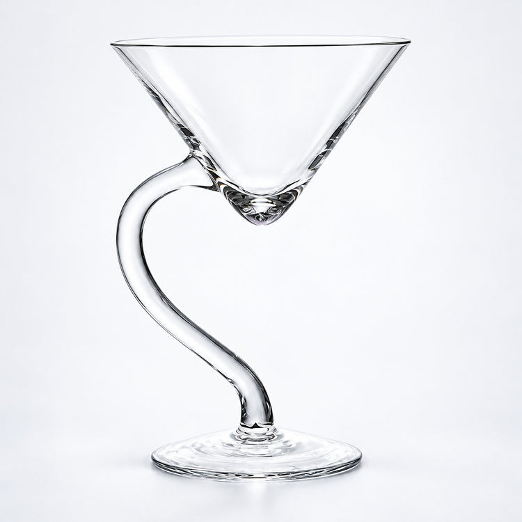 Empty 230 ml C-stem martini glass.