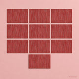 Red woven vinyl placemats, 10-piece set, 30 by 45 cm each.