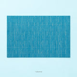 Blue woven vinyl placemat, one piece, 30 by 45 cm each.