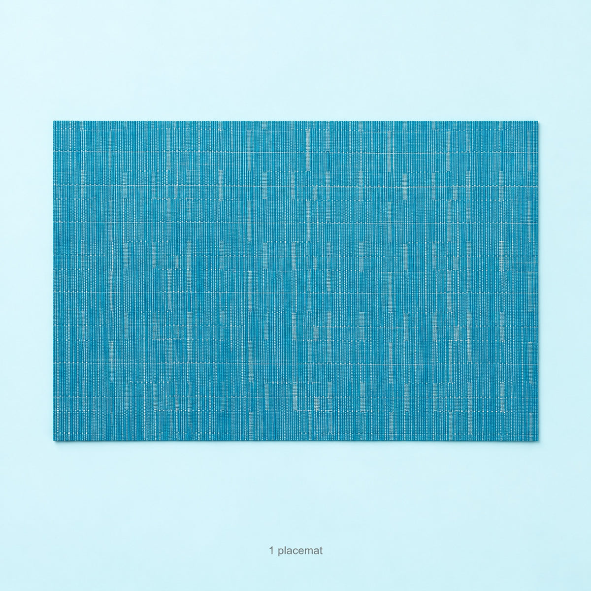 Blue woven vinyl placemat, one piece, 30 by 45 cm each.