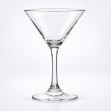 Empty 210 ml straight-stem martini glass.